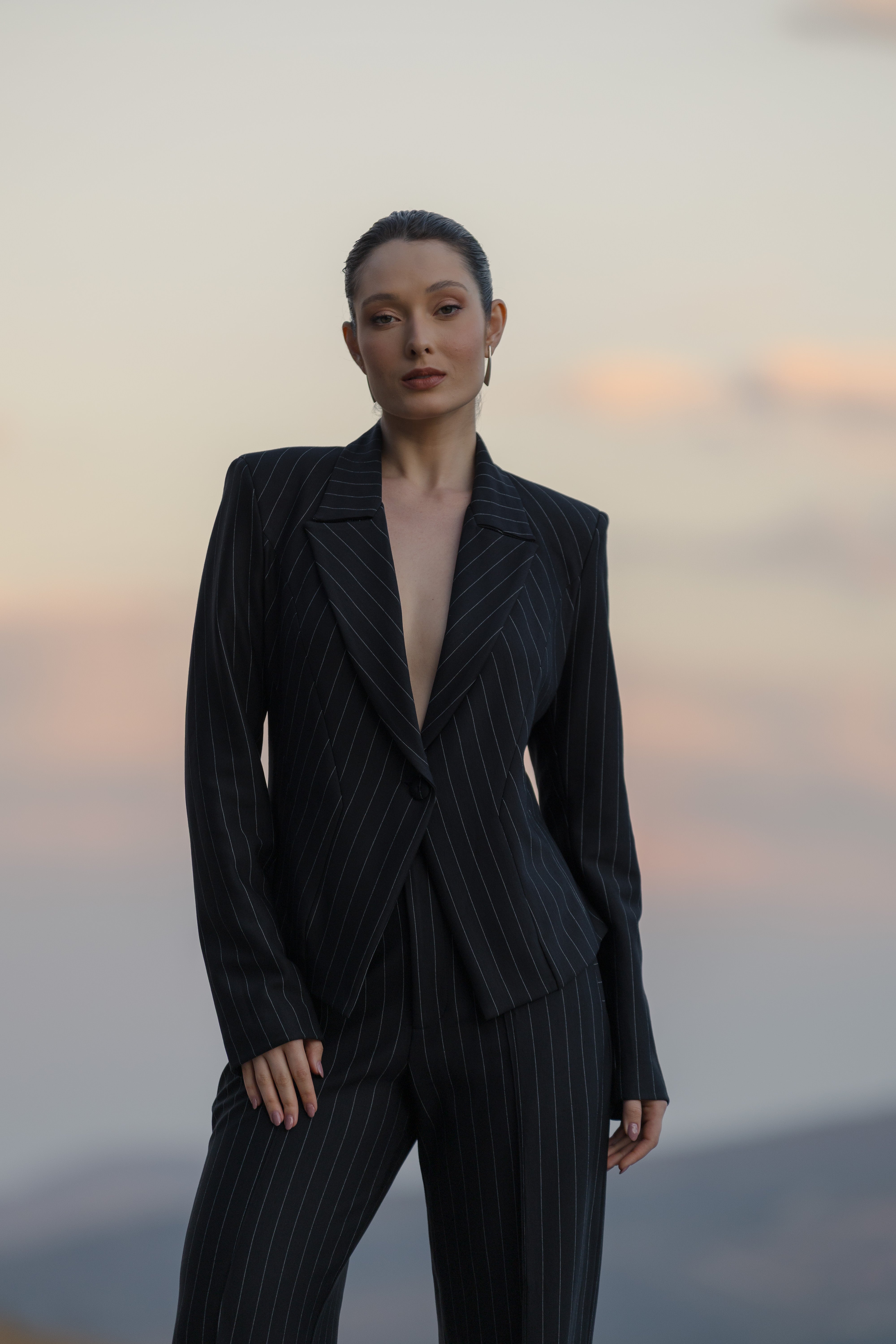Blazer Antonia Risca Giz Preto
